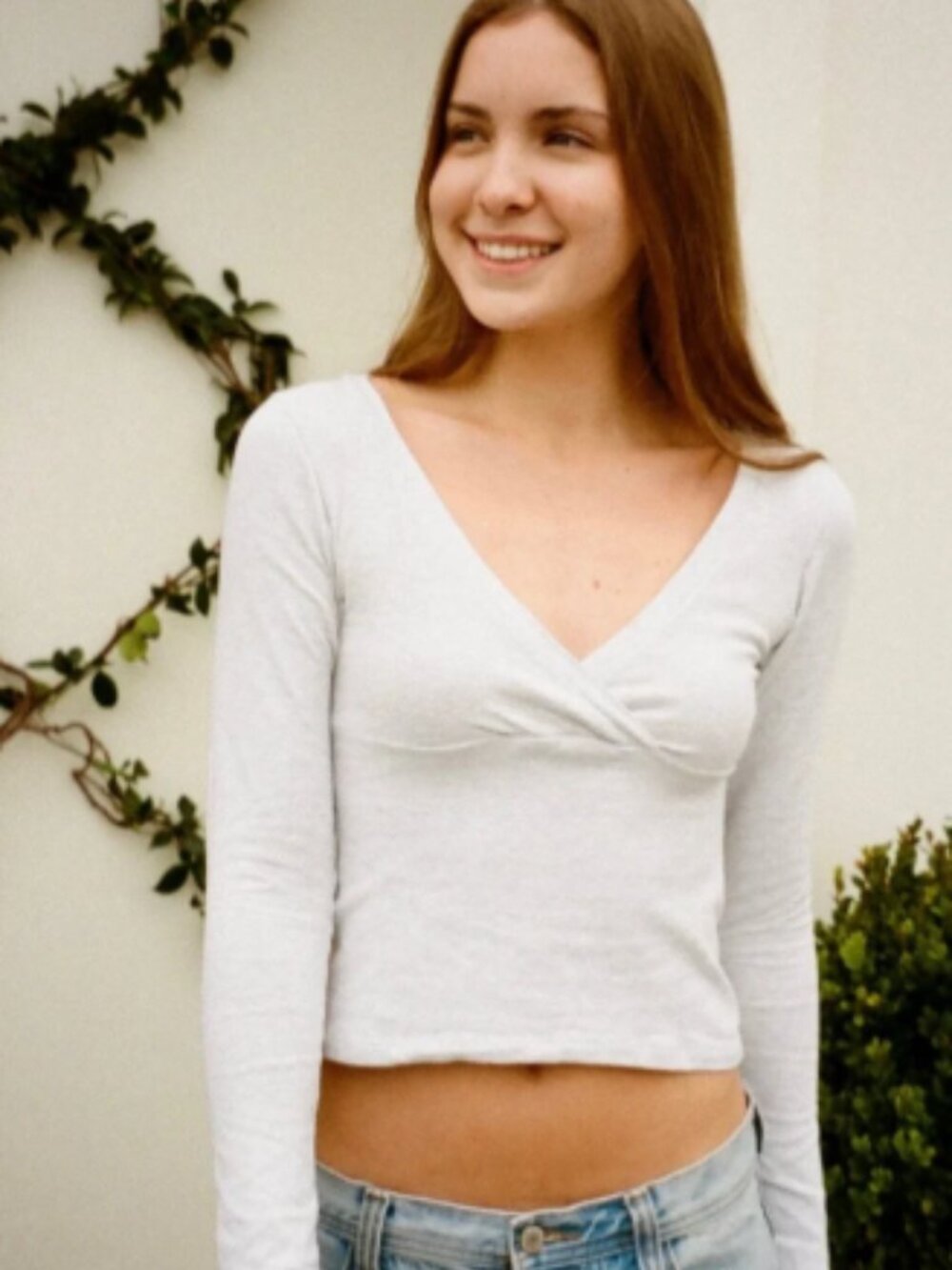 long sleeve silver Brandy Melville amara top!